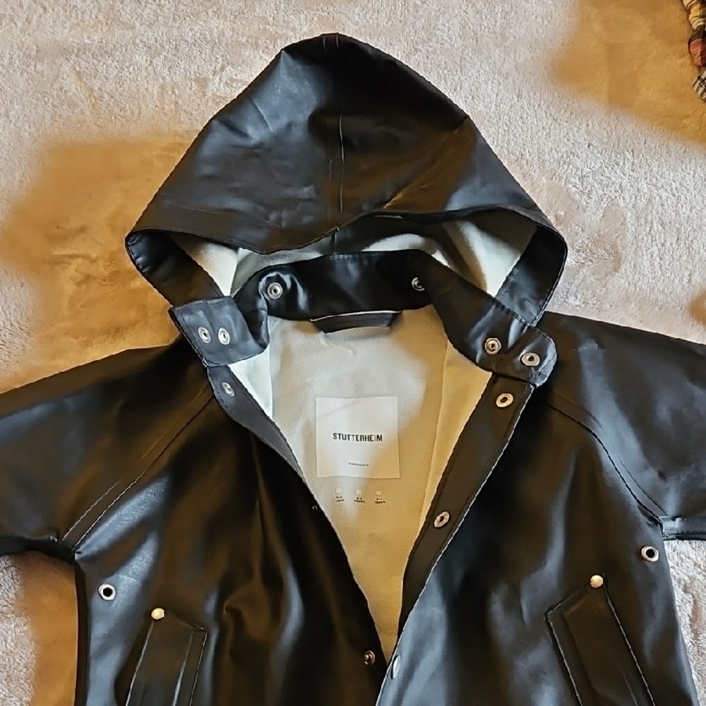 Stutterheim Black Kids Raincoat
